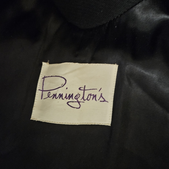 Penningtons Black Cape with Fur Collar Vintage Pure Virgin Wool Very Warm Heavy - Picture 8 of 11